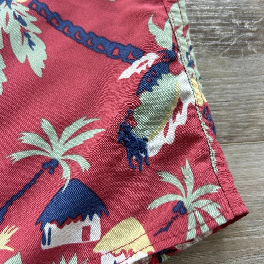 Polo Ralph Lauren Swim Trunks‎ Mens Large Red Floral Tropical Shorts Lined